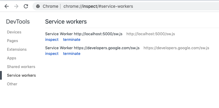 Service Worker debug tool