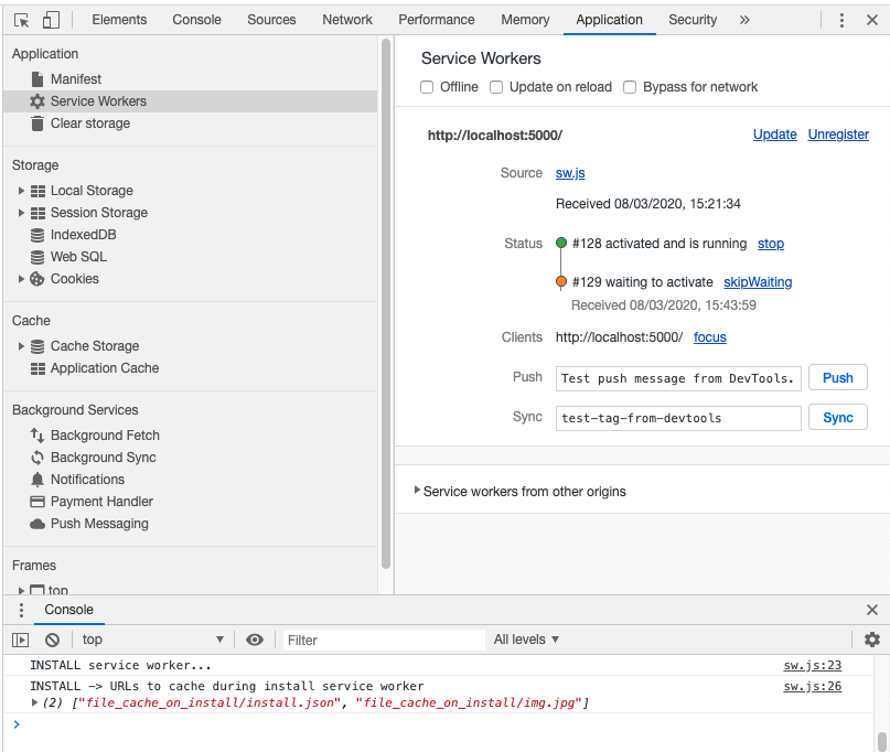 Service Worker refresh with sw update